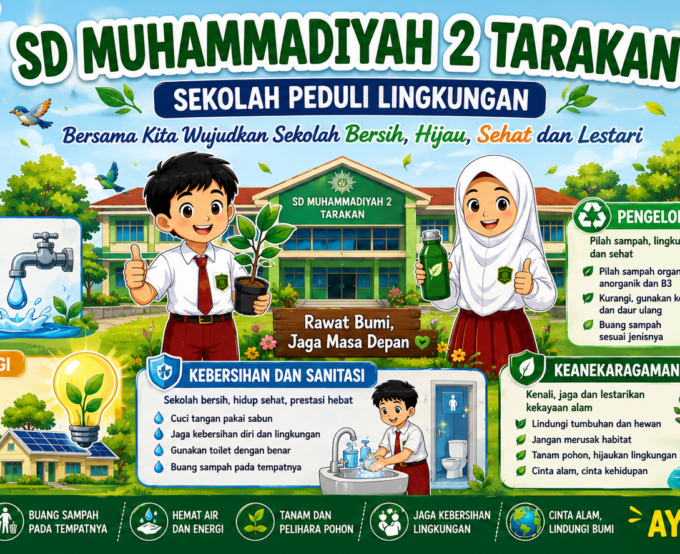 SD Muhammadiyah 2 Tarakan Sosialisasikan Poster PHBS kepada Seluruh Warga Sekolah