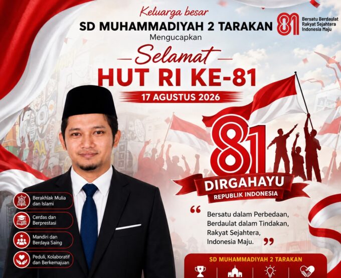 Siswa SD Muhammadiyah 2 Tarakan Raih Prestasi dalam Lomba Pembacaan Teks Proklamasi Sekolah Muhammadiyah Se-Kota Tarakan