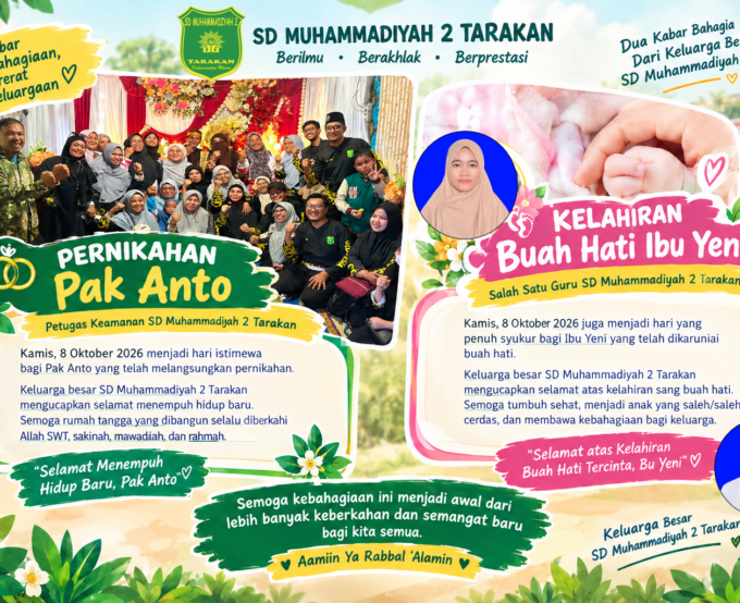 KABAR BAHAGIA DARI KELUARGA BESAR SD MUHAMMADIYAH 2 TARAKAN: PERNIKAHAN PAK ANTO DAN KELAHIRAN BUAH HATI IBU YENI DAN PAK ZIKRUL